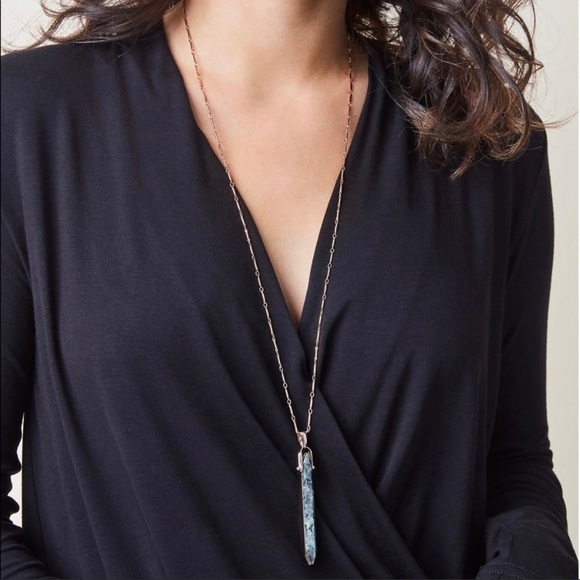 Stella & Dot Rose Gold reversible Stone Rebel Pendant - Picture 2 of 4